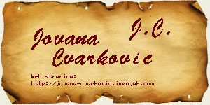 Jovana Čvarković vizit kartica